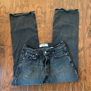 Hollister washed black relaxed bootcut jeans.